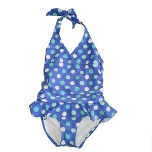 Joe Boxer size 8 one piece bathing suit. Polka dots, ties around neck